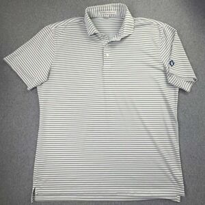 Holderness & Bourne Polo Shirt Mens XL Walker Canary Striped Golf Performance‎
